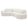 Curved 3-Piece Sectional Sofa with Chaise, Right-Hand Facing