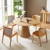 47.24'' Wooden Dining Table Round Dining Table, Hardwood Solids