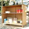 Hawaiian-Style Outdoor Bar Set — Acacia & Grass Canopy, Seats 2