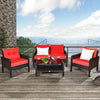 4-Piece Outdoor Wicker Patio Set with Cushions