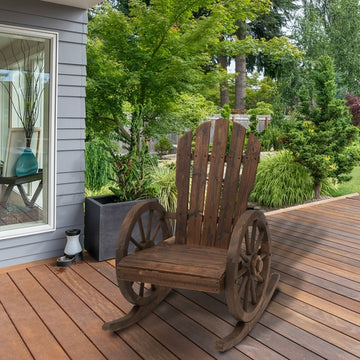 Rustic Outdoor Patio Adirondack Rocking Chair