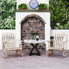 High Fanned Back Acacia Wood Outdoor Rocking Chair