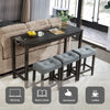 4-Piece Bar Table Set with Power, USB & 3 Padded Stools