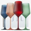 Frosted Colored Crystal Wine Glass Set Of 4 Italian Style Tall Drinkware