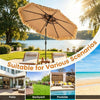 10 Ft Double-Tier Thatched Tiki Patio Umbrella with Push-Button Tilt