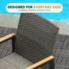 7-Piece Acacia & Wicker Patio Dining Set with Umbrella Hole