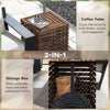 Umbrella Base Storage Table — Brown