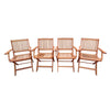 Foldable Patio Dining Set, 4 Folding Chairs, Indoor And Outdoor Universal, Teak