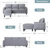 Contemporary Gray Sectional Sofa with Storage Ottoman