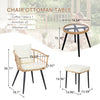 5-Piece Patio Conversation Set with Cushioned Chairs & Ottoman