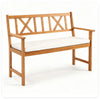 2-Person Acacia Wood Outdoor Loveseat Bench with Removable Cushion