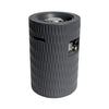 Cylindrical Concrete Propane Fire Pit — 26", 40,000 BTU, Hidden Tank Storage