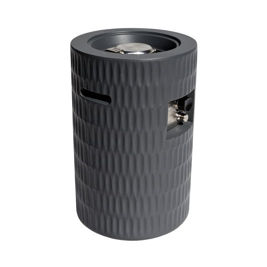 Cylindrical Concrete Propane Fire Pit — 26", 40,000 BTU, Hidden Tank Storage