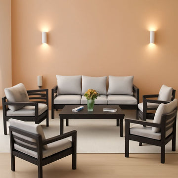 10-Piece Aluminum Patio Set with Waterproof Covers, Gray