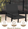 4 Piece Wicker Patio Conversation Set Black Coffee Table-4
