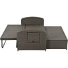 Wicker Double Chaise Lounge — two-person reclining wicker loungers with cushions and middle table