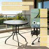 Black & Coffee 6-Piece Patio Dining Set for 4 with Umbrella