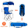 Foldable Beach Canopy Chair with Cup Holder