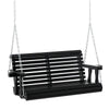 Two-Seater Patio Swing Chair with Cup Holders, Black