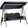 Three-Seat Porch Swing with Canopy and Side Trays