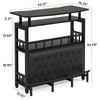 Home Bar Table with Footrest & Stemware Storage