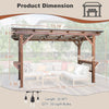 ！@13' X 6.5' Modern Wooden Pergola Grill Gazebo Metal Roof LED Bulbs Bar Counters Outdoor BBQ Pavilion Patio Outdoor Furniture