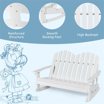 Kids' Solid Fir Wood Outdoor Rocking Chair