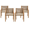 Acacia & Wicker Outdoor Dining Chairs — Set of 4