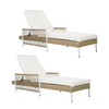 All-Weather PE Rattan Chaise Lounge, Set of 2 — Beige