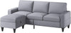 Contemporary Gray Sectional Sofa with Storage Ottoman
