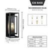 Modern Matte Black Outdoor Wall Sconce, 2-Pack