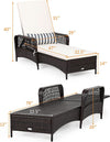 Adjustable Rattan Chaise Lounge Chair