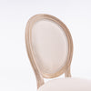 French Country Linen Oval-Back Dining Chair, Set of 2, Beige