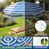 Navy Kids Picnic Table with Adjustable Umbrella & Sand-Water Play