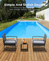 3-Piece Rattan Rocking Bistro Set with Coffee Table