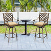 Cast Aluminum Swivel Bar Stools, Grid Back (Set of 2)