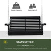 Two-Seater Patio Swing Chair with Cup Holders, Black