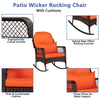 Woven Rattan Outdoor Rocking Chair, Brown Gradient
