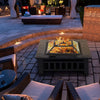 Square Metal Wood Fire Pit Table