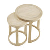 Oak Round Coffee & Side Table Set (2-Piece)
