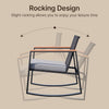 Outdoor Rocking Bistro Set With Cushions And Glass Table
