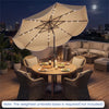 10 Ft Solar Powered Patio Umbrella with 24 LED Lights