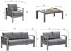 Aluminum 7-Seat Outdoor Conversation Set, Grey