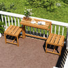 3-in-1 Convertible Outdoor Acacia Wood Bench (Natural)