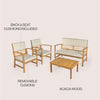 Barclay 4-Piece Acacia Wood Outdoor Patio Set, Teak Brown