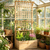 Cedar-Tone Raised Garden Planter with Trellis & Shelves