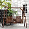 Adirondack Swing Chair, 2-Seat Freestanding Solid Wood, Outdoor