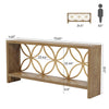 Long Farmhouse Console Table with 2-Tier Storage