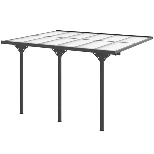 12' x 10' Aluminum Hardtop Pergola with Polycarbonate Roof, Gray
