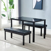 Tempered Glass & Iron Dining Table, Black